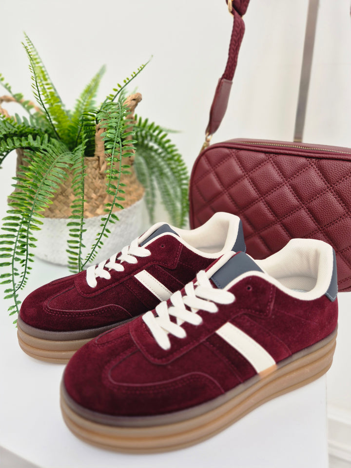 Dakota Chunky Trainers - Wine (choose your Size)