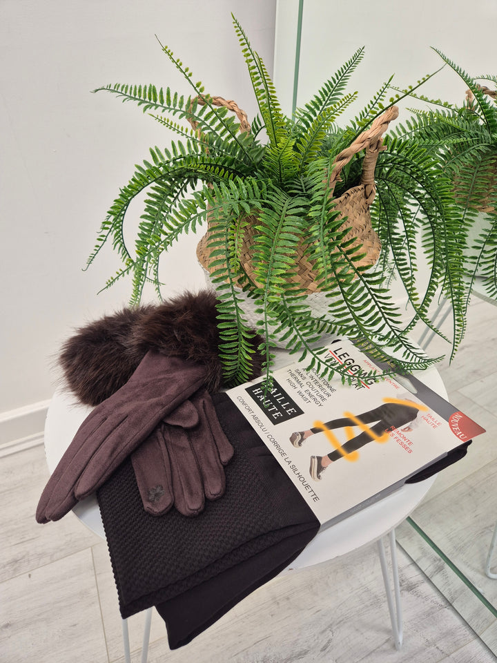 Sparkly Oversized Hoodie with Kangaroo Pockets - Chocolate (One Size/Curvy, fits from Size 12 up to  Size  18/20)