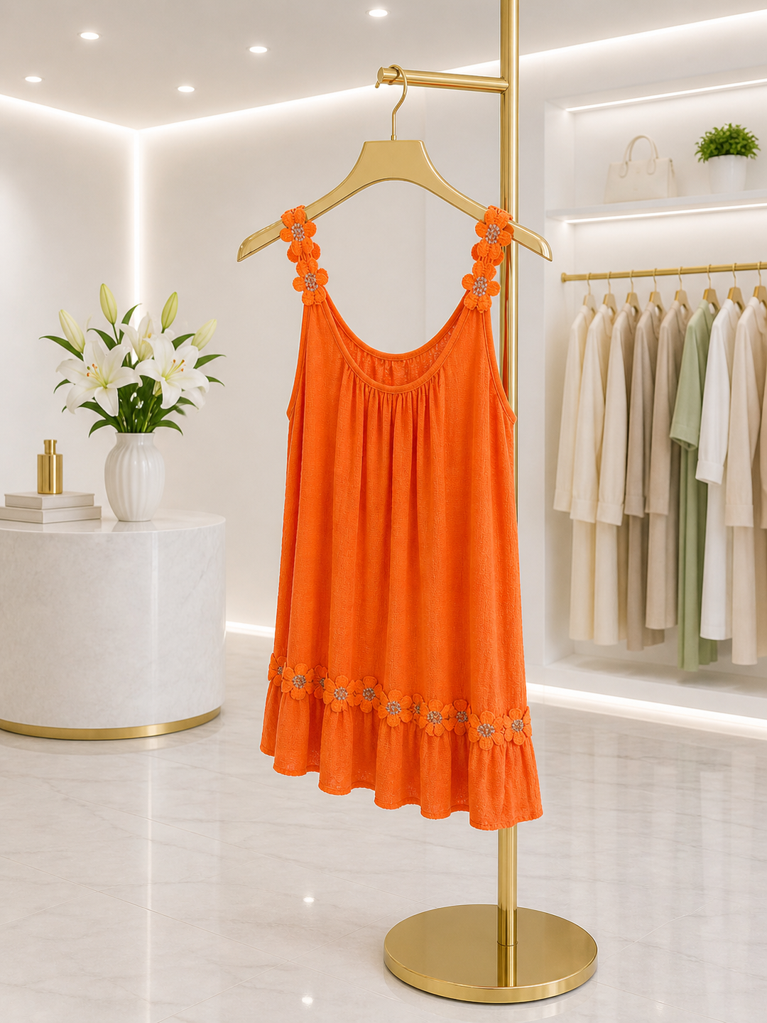 Daisy Cotton Top - (One Size/Curvy - fits from Size 14 up to Size 18) - (choose your Colour)
