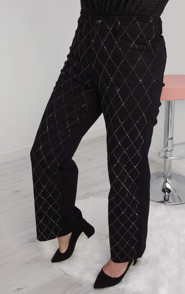 Krista Diamante/Crystal Jeans - Black (choose your Size)