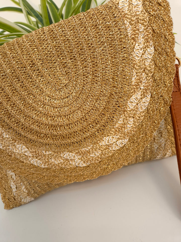Ibiza Metallic Clutch/Wristlet - Gold Metallic