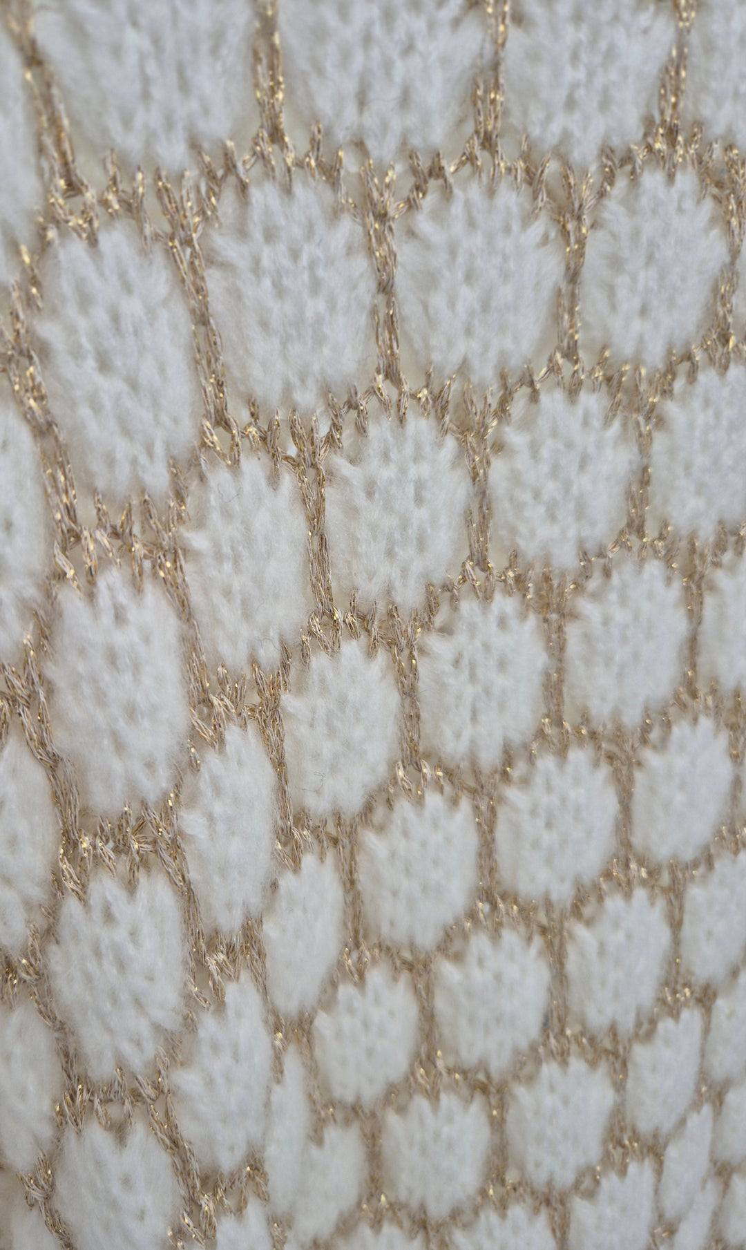 Honeycomb Jumper - (One Size, fits up to Size 16) - Cream/Gold