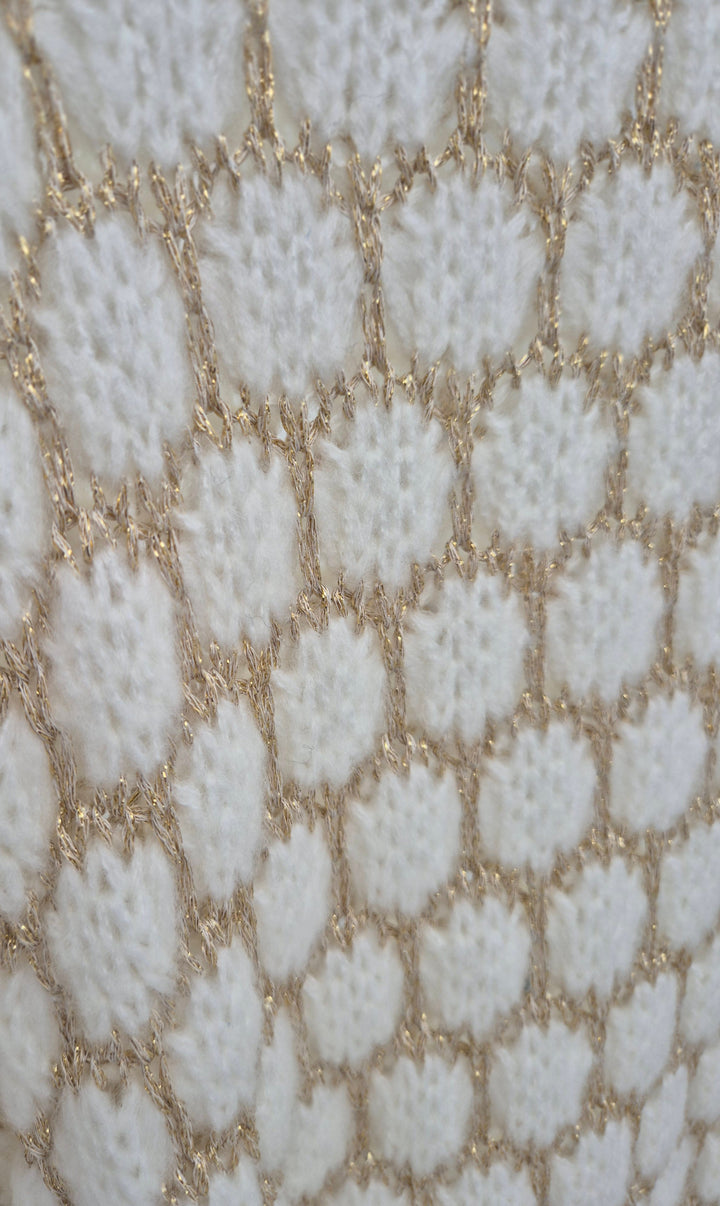 Honeycomb Jumper - (One Size, fits up to Size 16) - Cream/Gold