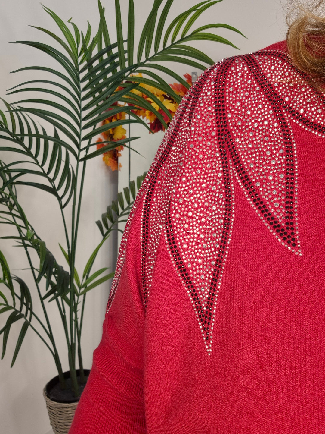 Arabella Sparkly Oversized Jumper with V Neck (choose your Colour) (One Size/Curvy, fits from Size 12/14 up to Size 18/20)