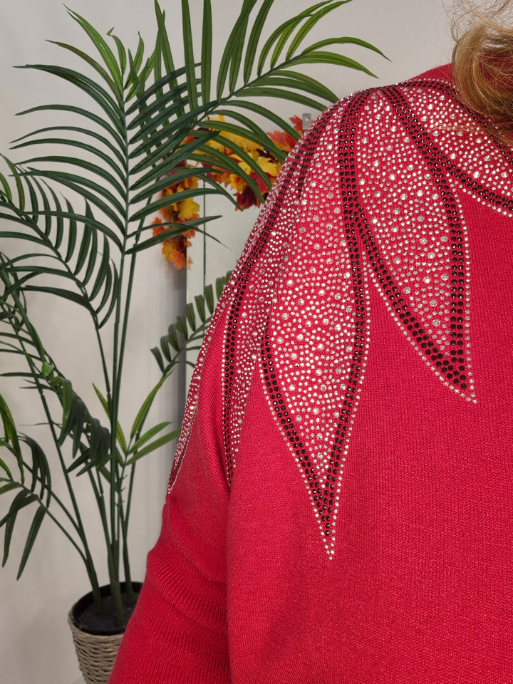 Arabella Sparkly Oversized Jumper with V Neck (choose your Colour) (One Size/Curvy, fits from Size 12/14 up to Size 18/20)