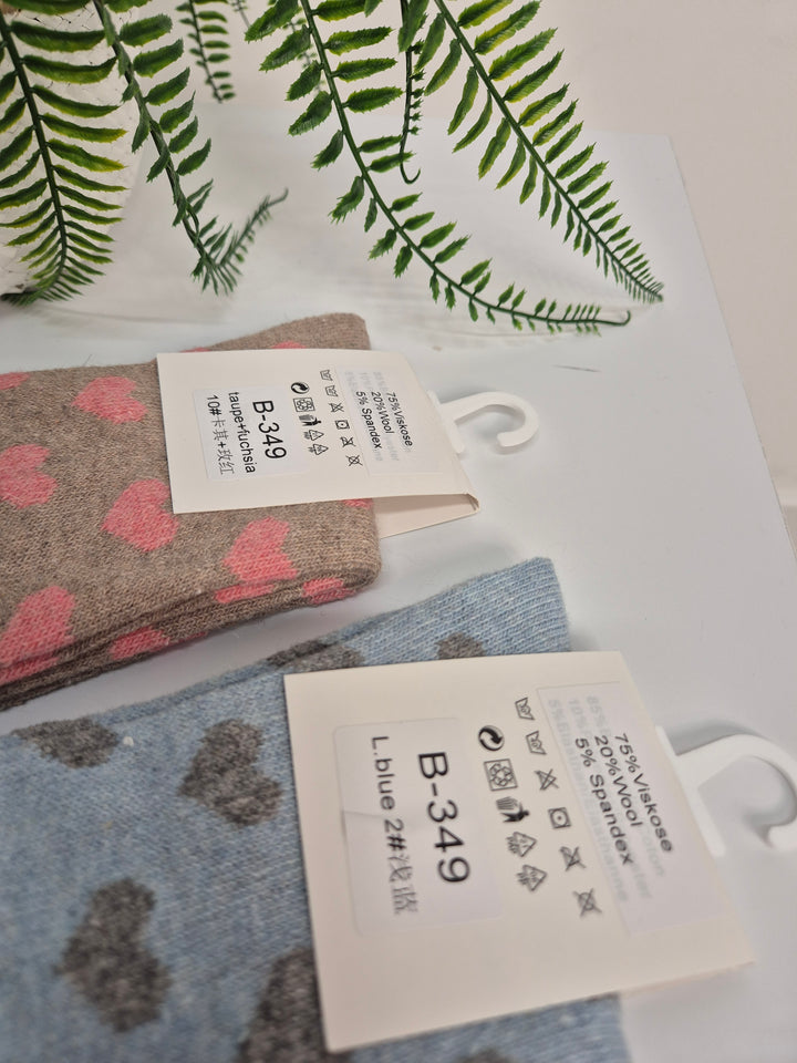 Cosy Soft Socks - Hearts - (choose your Colour)