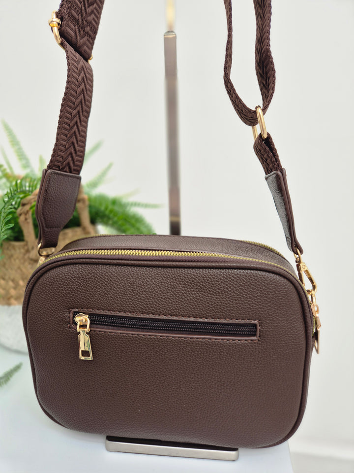 Diamond Quilted Bag - Chocolate (Gold Tone)