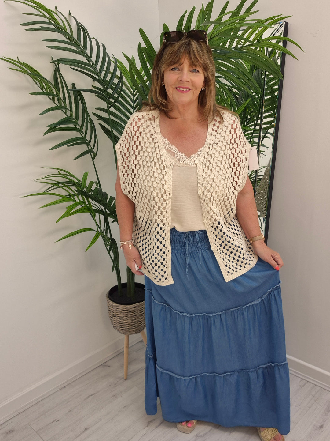 Chambray Maxi Skirt - (choose your Colour) (Curvy)