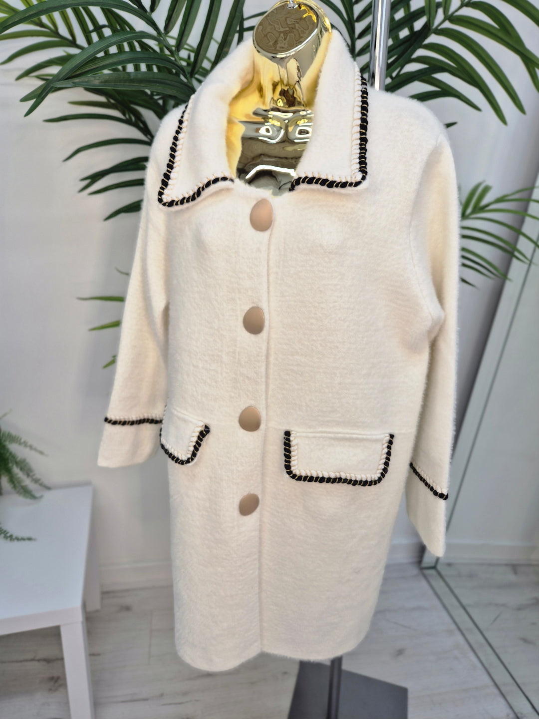 Coco Longline Jacket/Cardigan - Cream (One Size - fits from Size 10 up to Size 14/16)