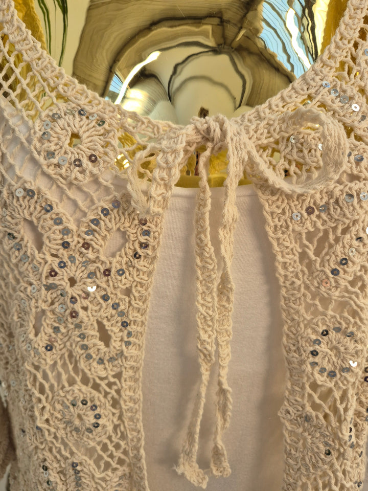 Es Cana Sparkly Shrug (One Size - fits from Size 10 up to Size 16) - Natural