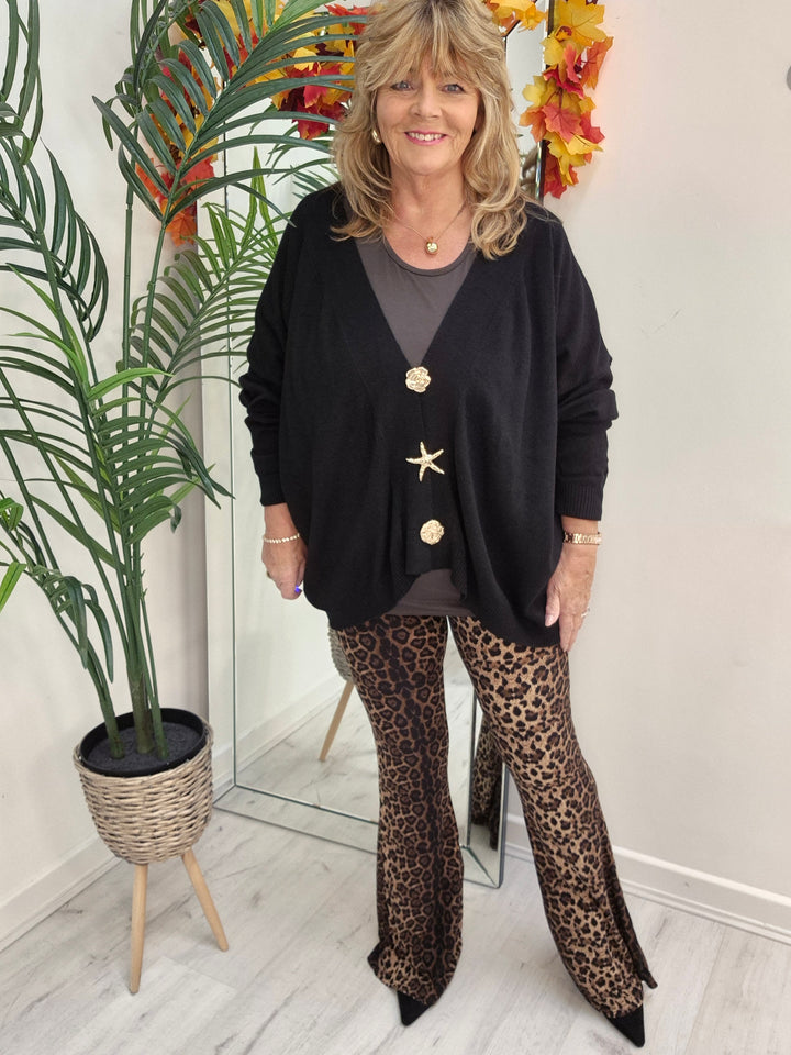 Sally Super Soft Cardigan - Black (Oversized, fits from Size 14 to Size 20)