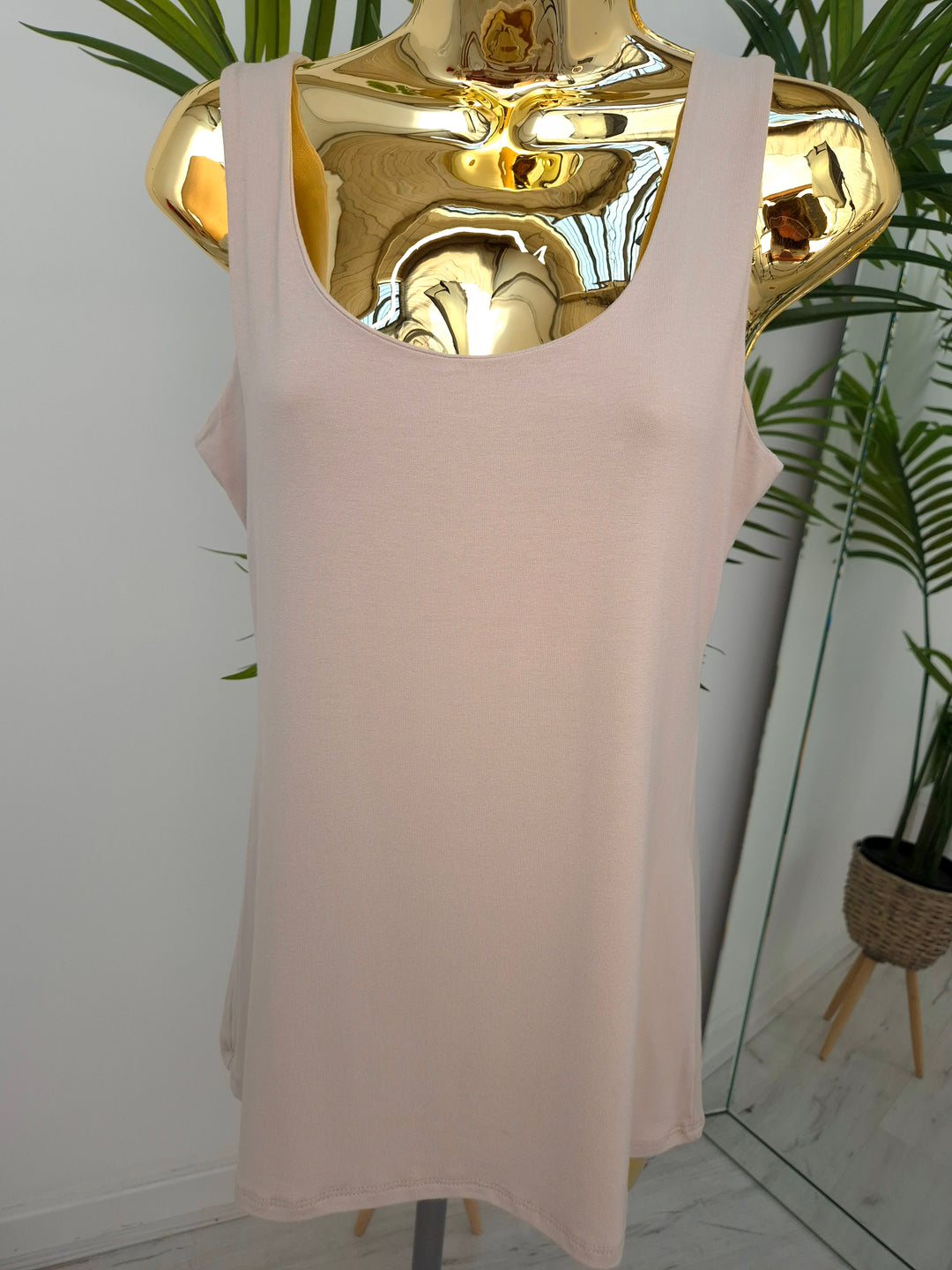 Double Layered Vest Top - (Beige)