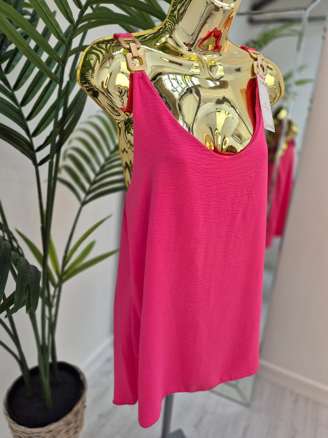 Leanne Chain Link Tops - (choose your Colour) (One Size fits up to Size 16)