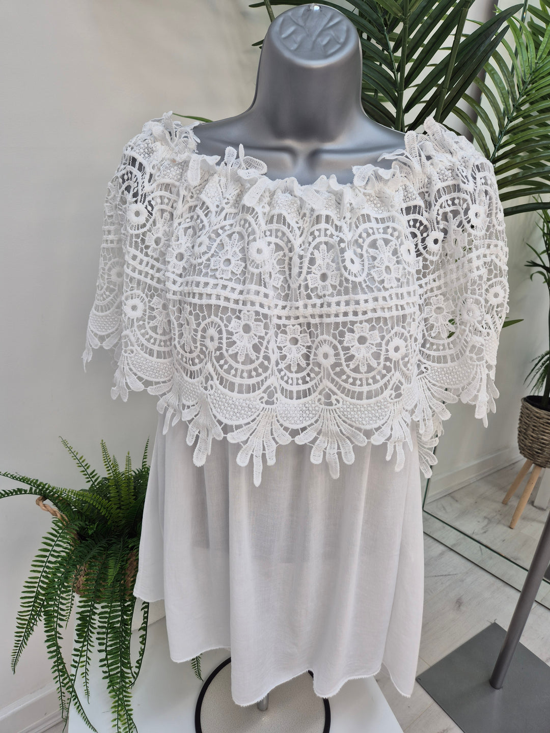 Florence Lace Bardot Top - (choose your Colour)