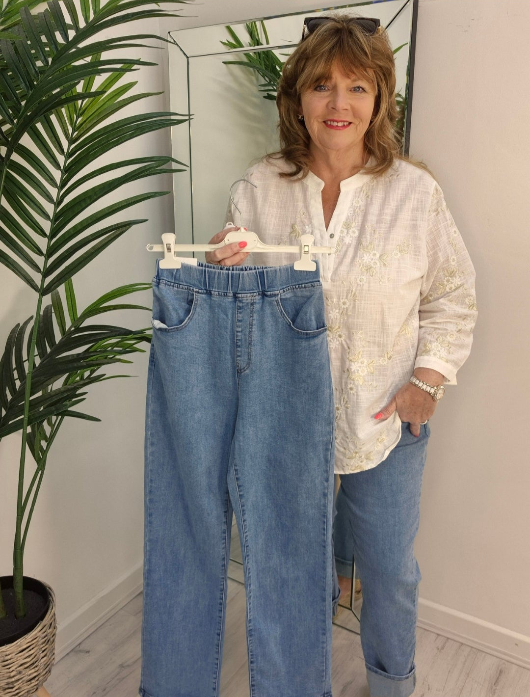 Emily Elasticated Waist Jeans - (choose your Size)