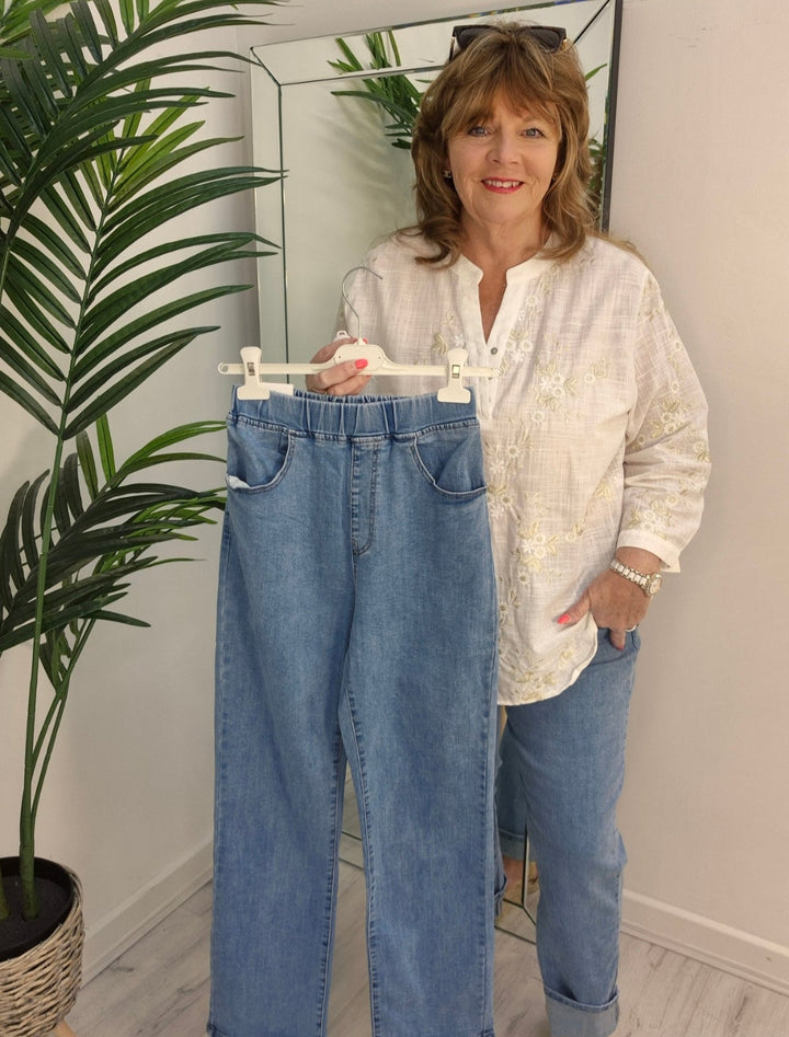 Emily Elasticated Waist Jeans - (choose your Size)