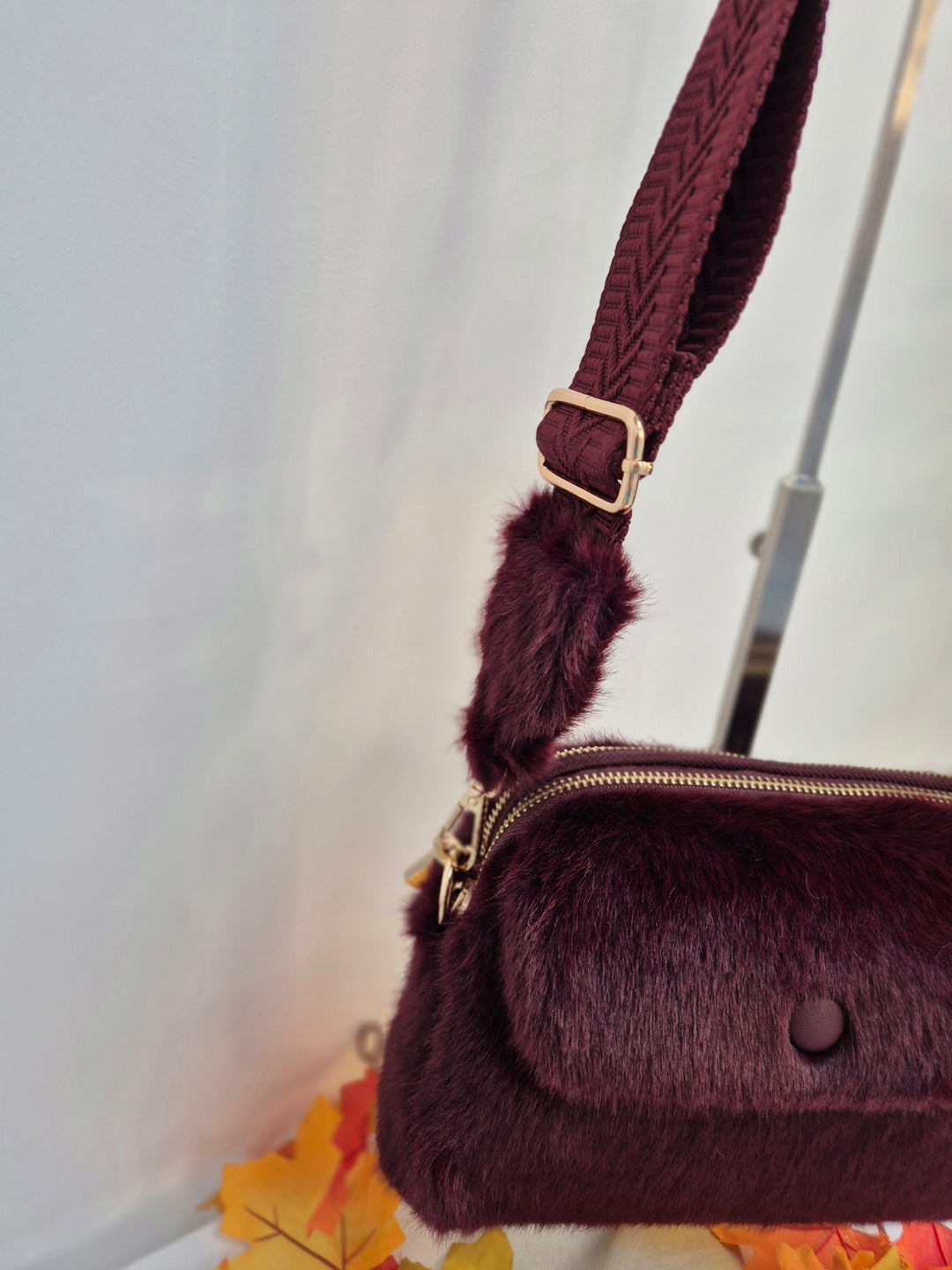 Oslo Faux Fur Bag - Wine
