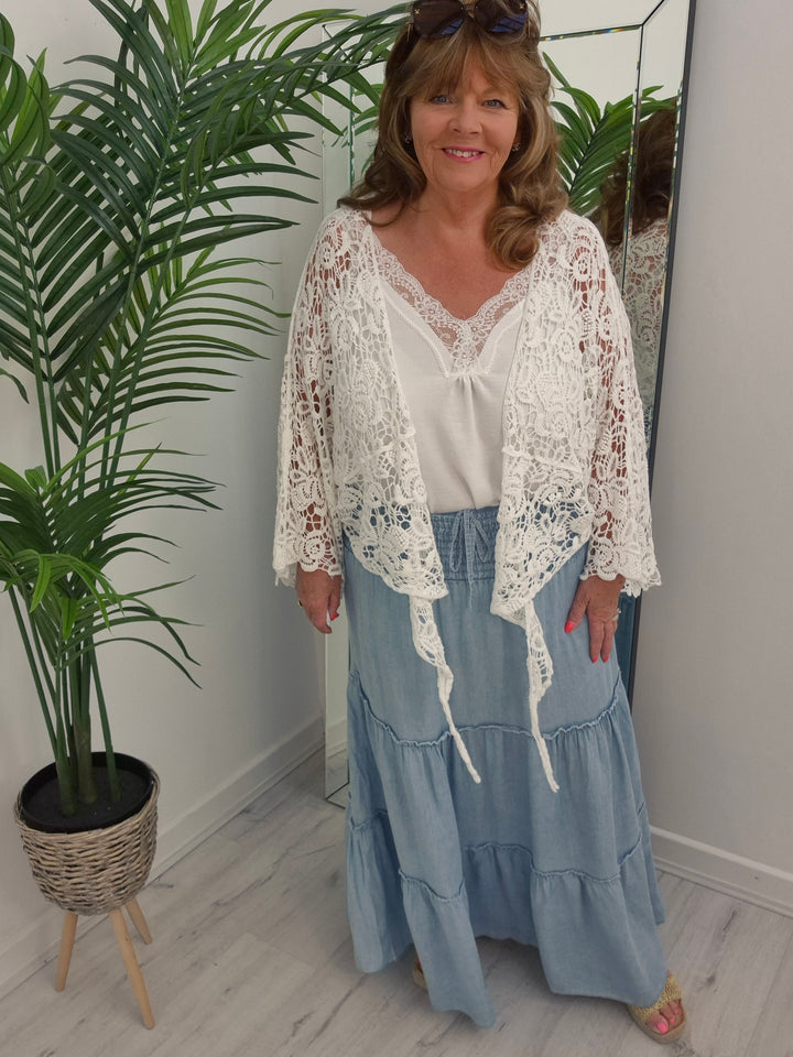 Chambray Maxi Skirt - (choose your Colour) (Curvy)