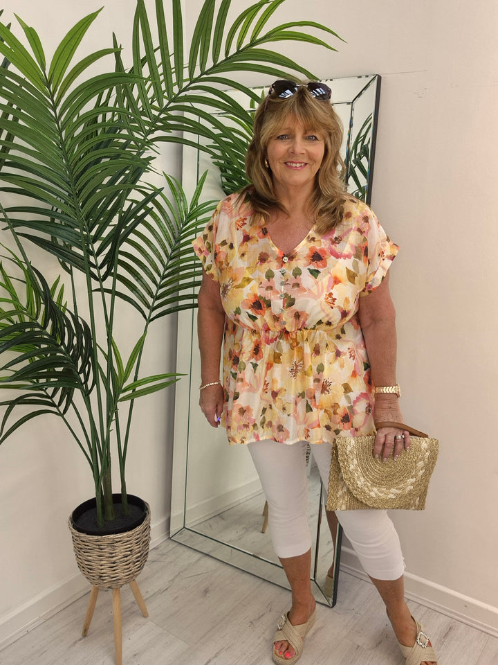 Floral Floaty Top - (choose your Colour)