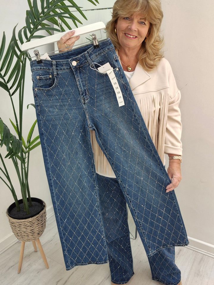 Dallas Diamante/Crystal Jeans - Stonewashed (choose your Size)