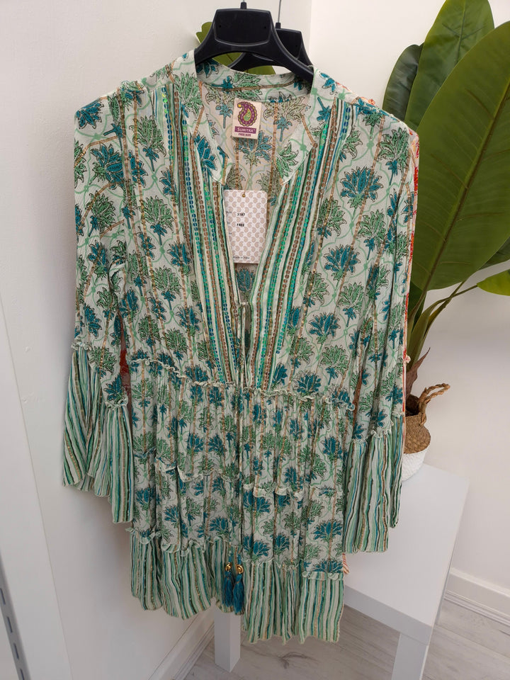 Boho Floral Dress with Gold Metallic - (choose your Colour) (Petite Size)