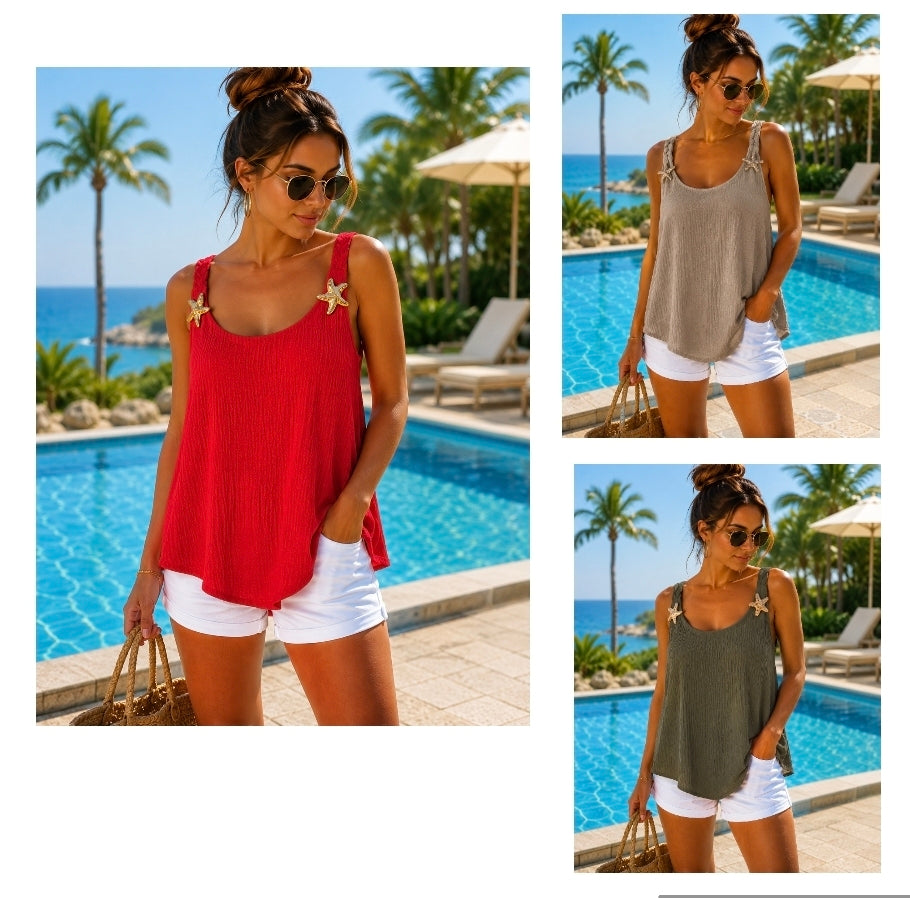 Starfish Plaited Top (choose your Colour) (One Size, fits from Size 12 up to Size 16)