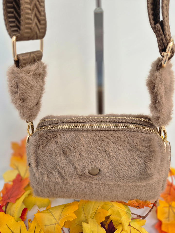 Oslo Faux Fur Bag - Chocolate