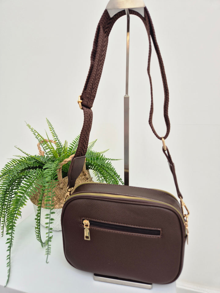 Diamond Quilted Bag - Chocolate (Gold Tone)