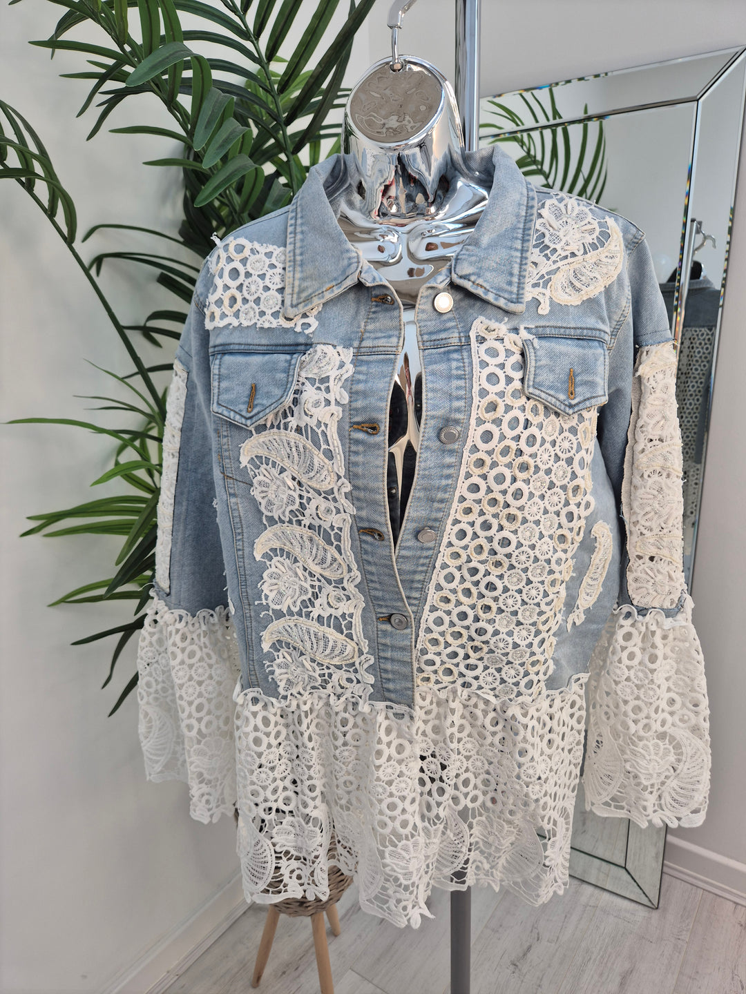 Lana Lacy Denim Jacket - Light Stonewashed (One Size, fitting from Size 10 up to 14)