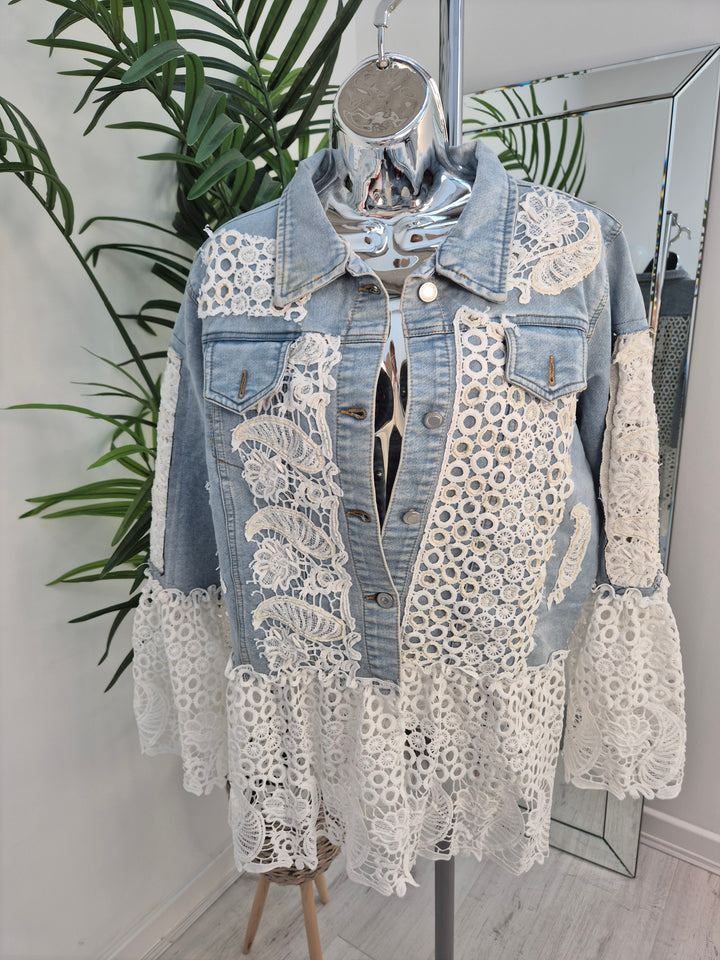 Lana Lacy Denim Jacket - Light Stonewashed (One Size, fitting from Size 10 up to 14)