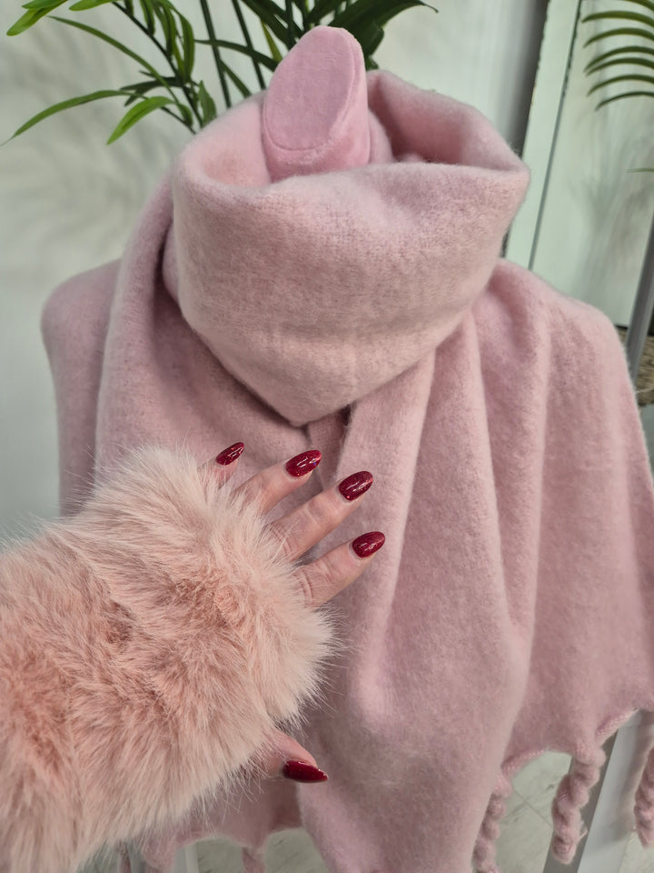 Pretty in Pink Scarf with Fringing