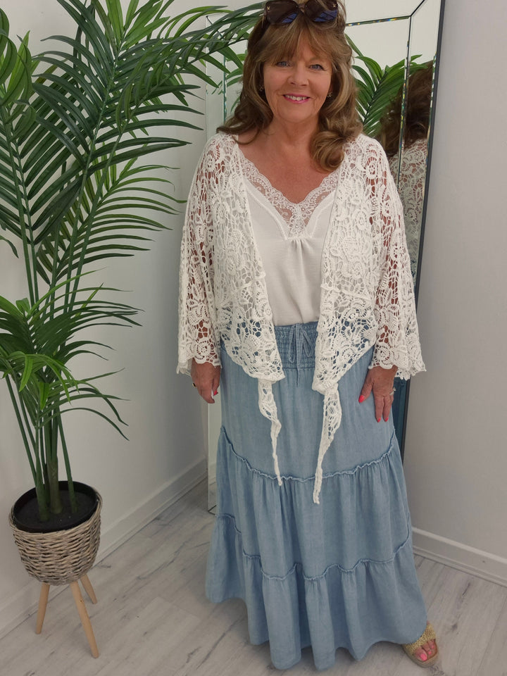 Chambray Maxi Skirt - (choose your Colour) (Curvy)