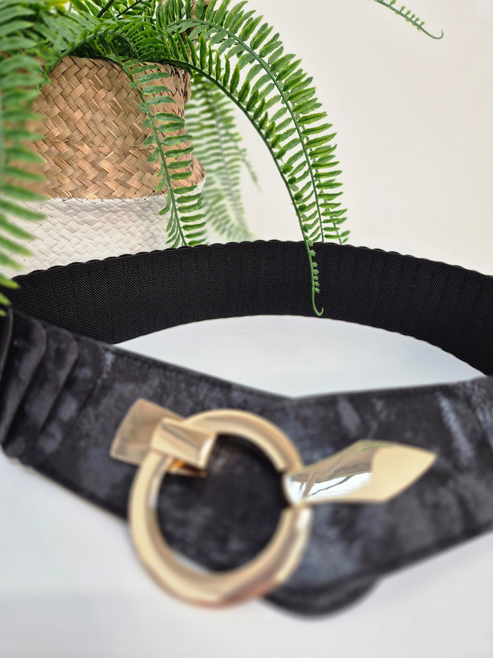 Stretchy Belt with Large Buckle - (choose your Colour) (One Size up to Size 18)