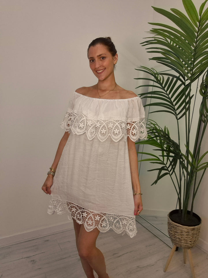 Florence Bardot Beach Dress (choose your Colour)