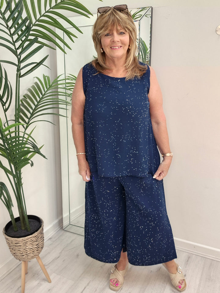 Serena Sparkle 2 Piece Co-ord Set - (choose your Colour)  (One Size/Curvy)