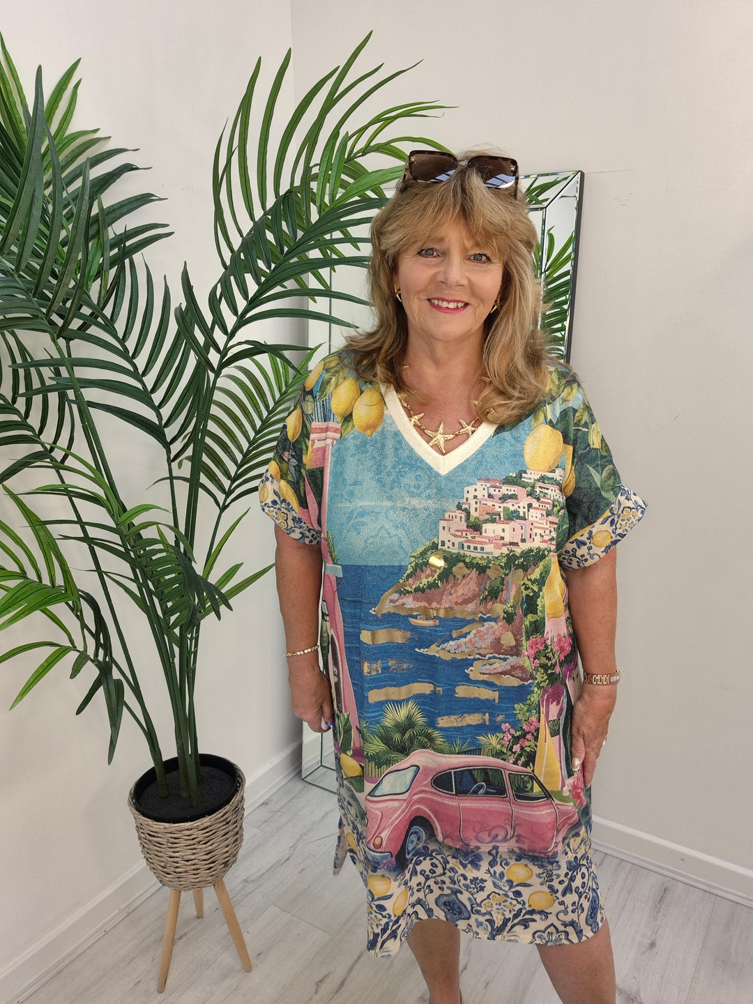 Carla Shimmer Dress - Sorrento/La Dolce Vita (Loose Fit)