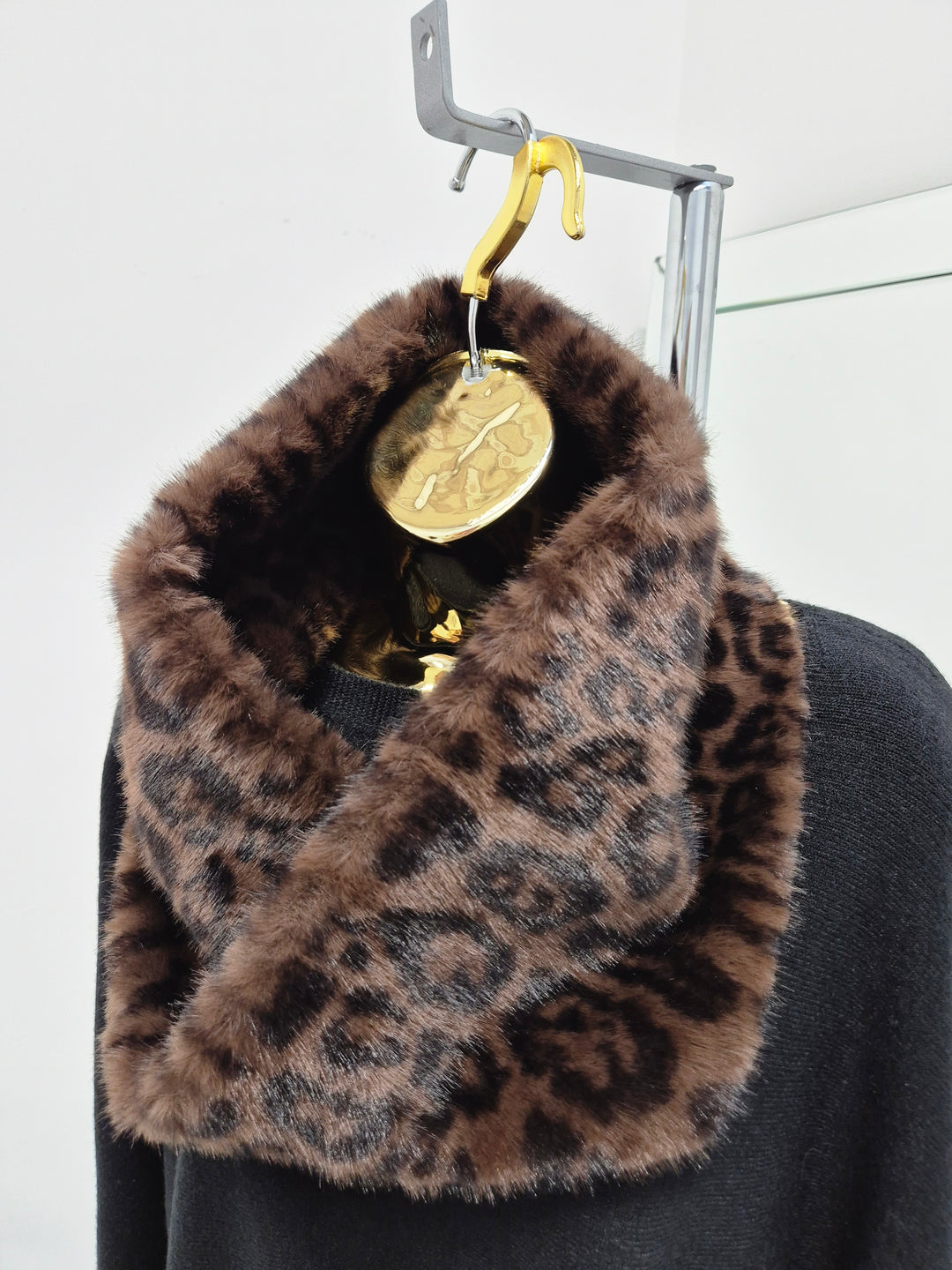 Oslo Faux Fur Infinity Snood - Chocolate Leopard