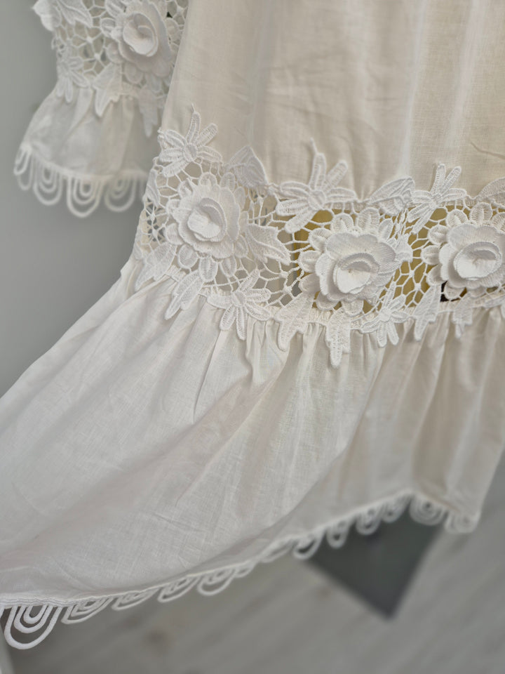 Santorini Bardot Top - White