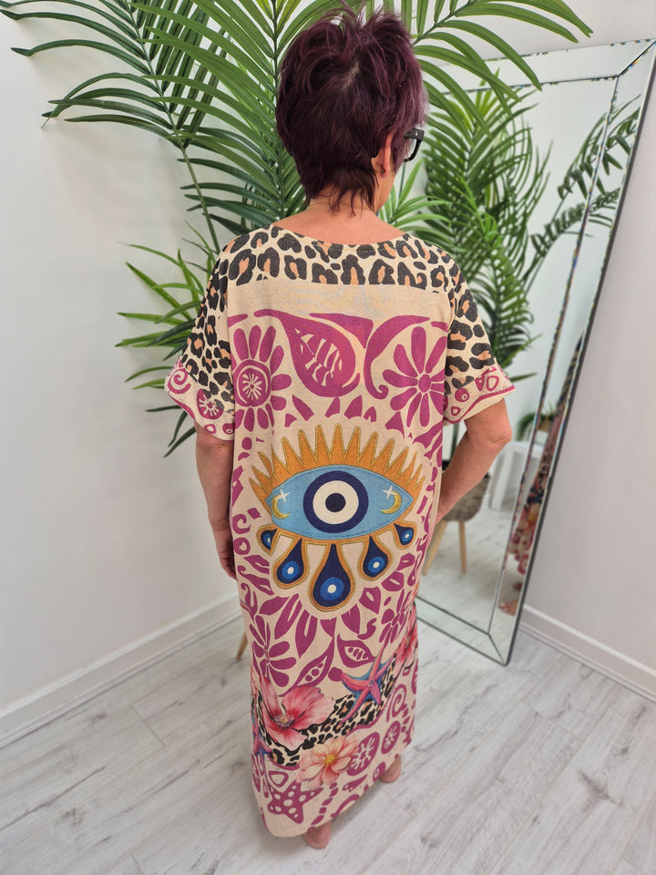 Carla Sequin Palm Maxi Dress - (Loose Fit - fits up to Size 18/20)
