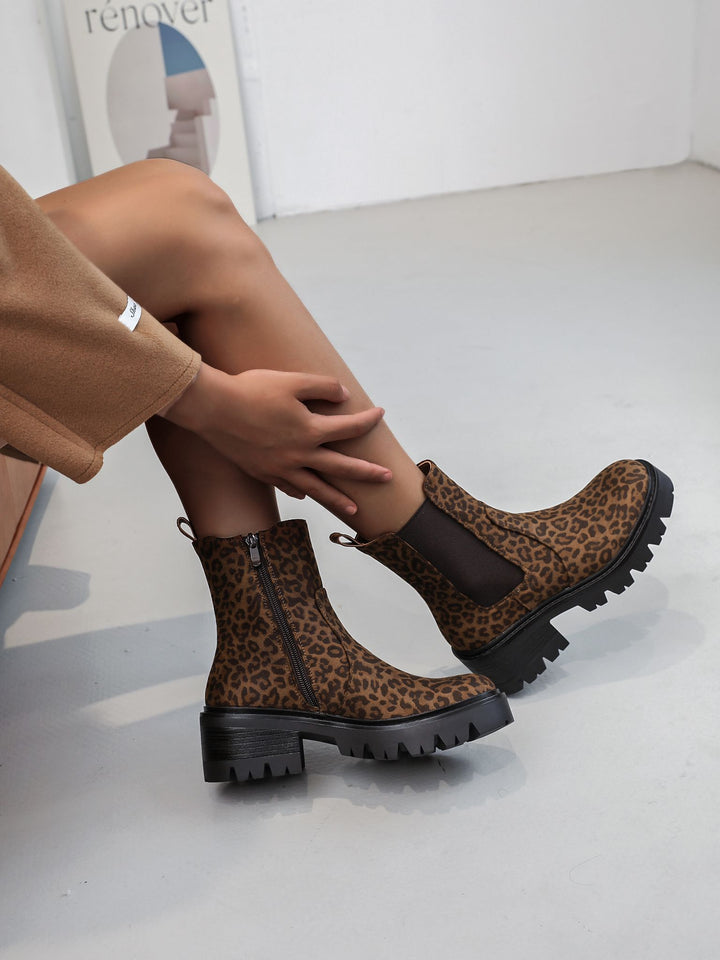 Chelsea Leopard Print Boots - Size 6