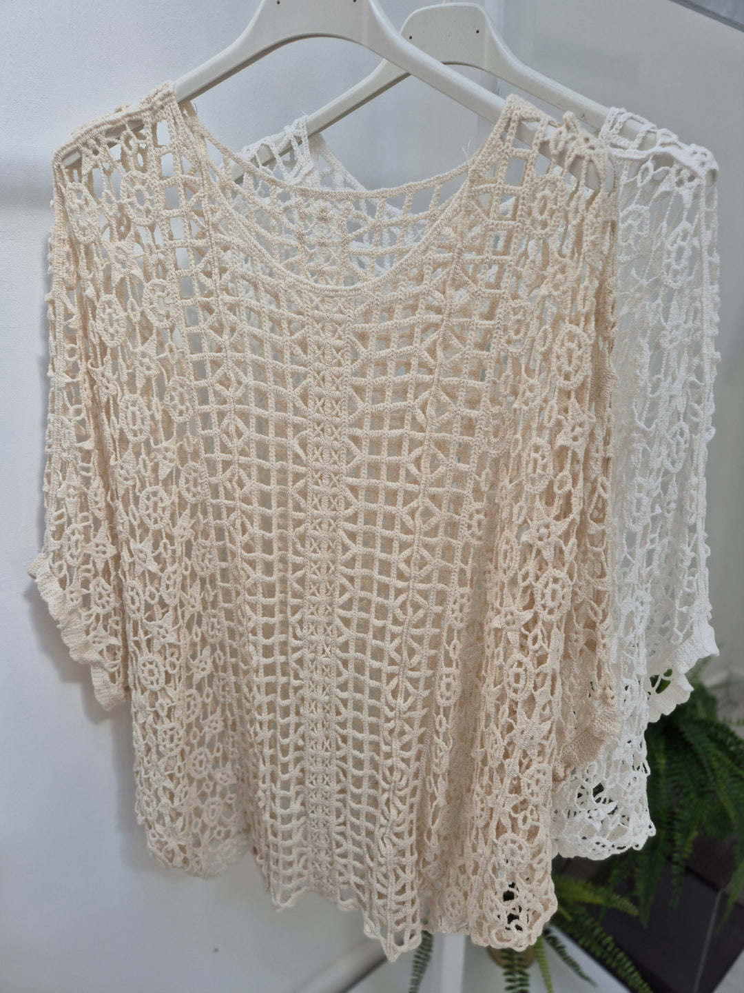 Carla Crochet Top - (choose your Colour) - (One Size/Curvy)