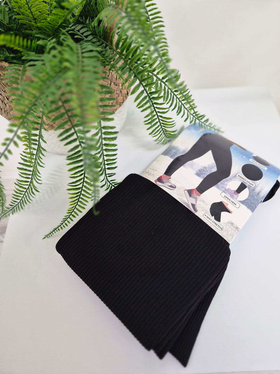 Reece Ribbed Leggings Fleece Lined (Soft Touch) - (choose your Colour) - One Size, fits up to Size 16