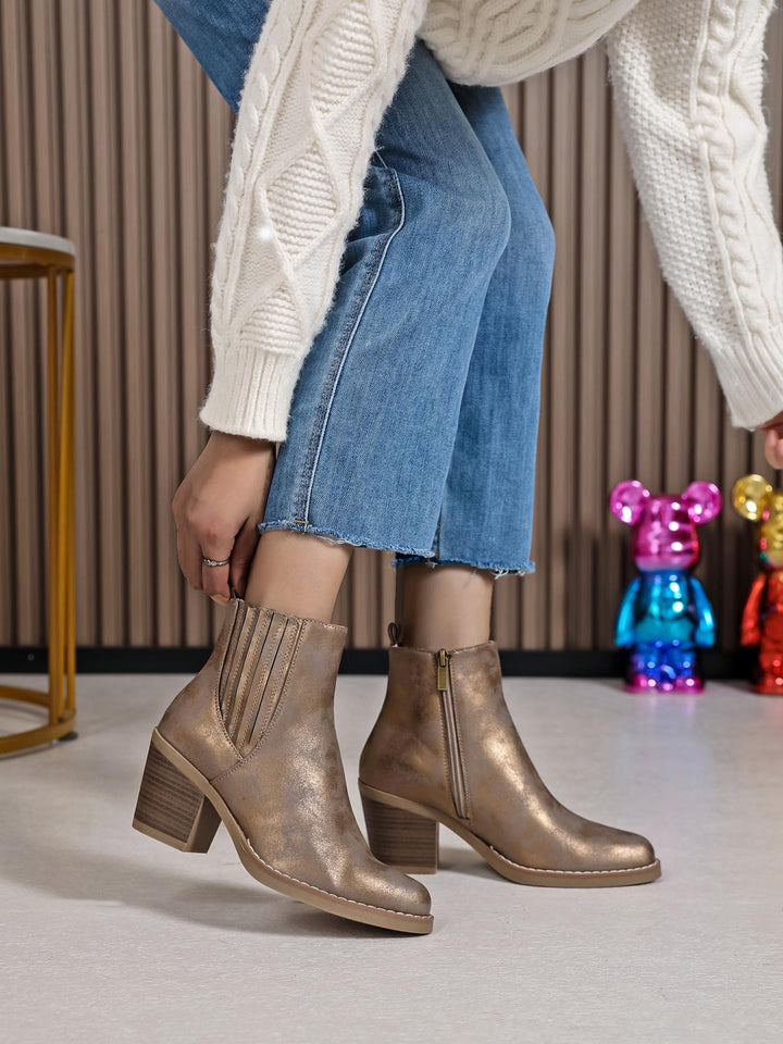 Denver Ankle Boots - (choose your Size) - Bronze Shimmer