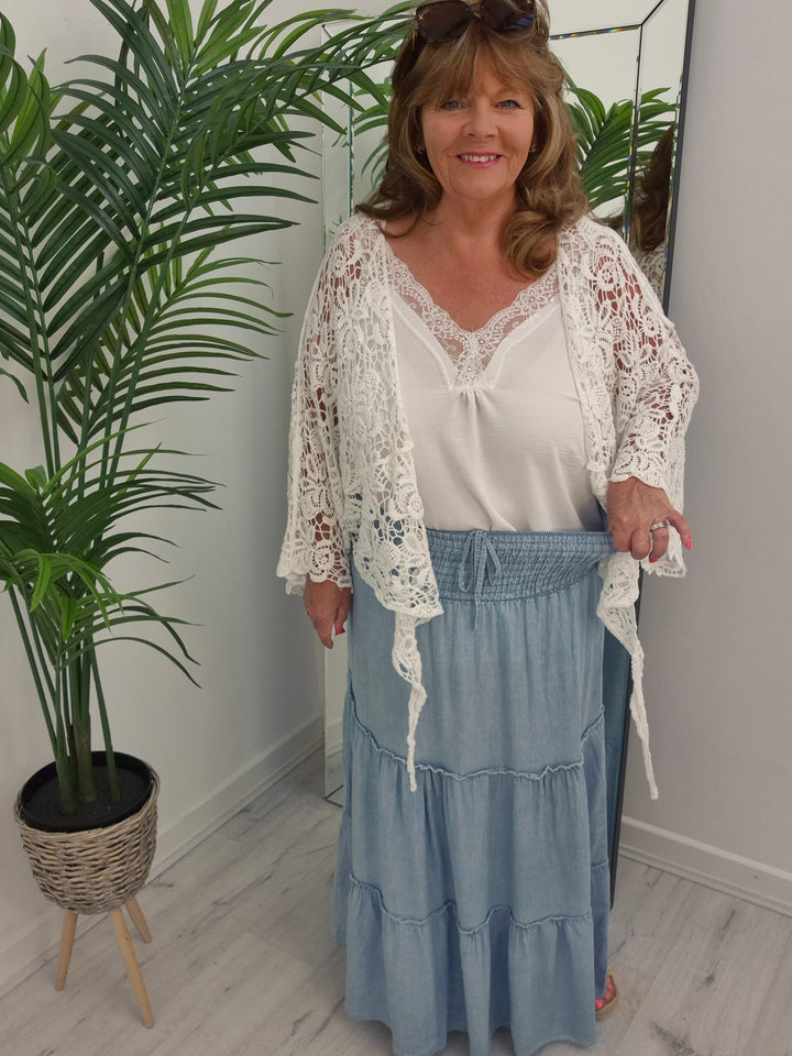 Chambray Maxi Skirt - (choose your Colour) (Curvy)