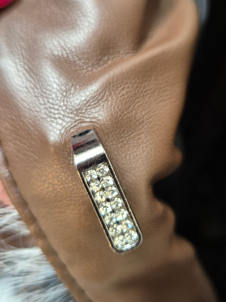 Oslo Faux Fur Two Tone Gilet with Crystal Fastenings - Chocolate (One Size - fits up to Size 10 up to Size 16)