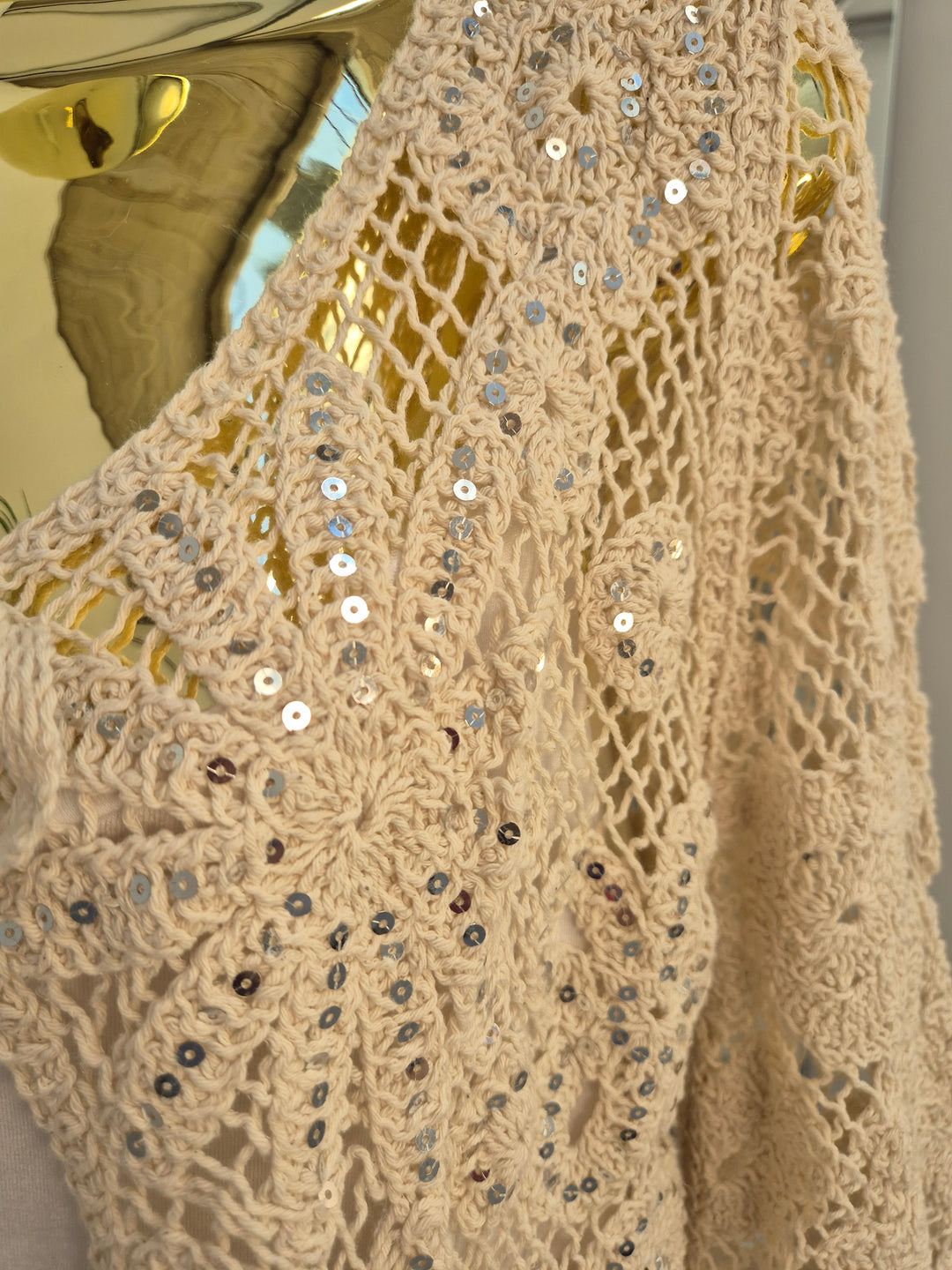 Es Cana Sparkly Shrug (One Size - fits from Size 10 up to Size 16) - Natural