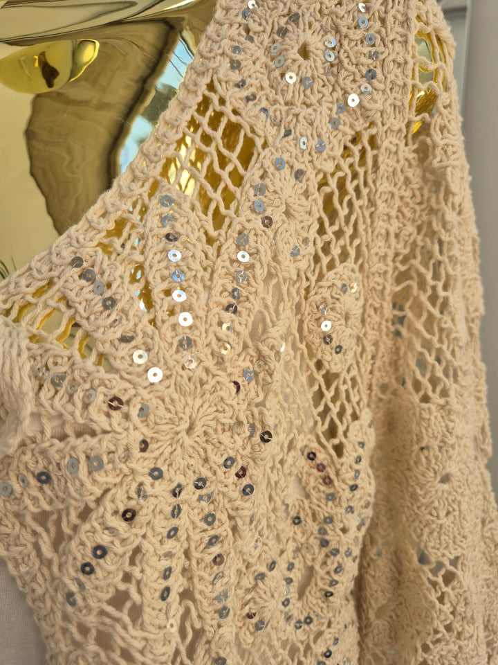 Es Cana Sparkly Shrug (One Size - fits from Size 10 up to Size 16) - Natural