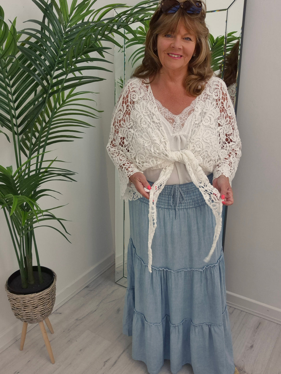 Chambray Maxi Skirt - (choose your Colour) (Curvy)