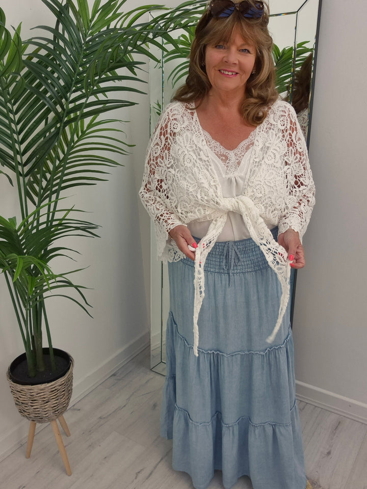Chambray Maxi Skirt - (choose your Colour) (Curvy)