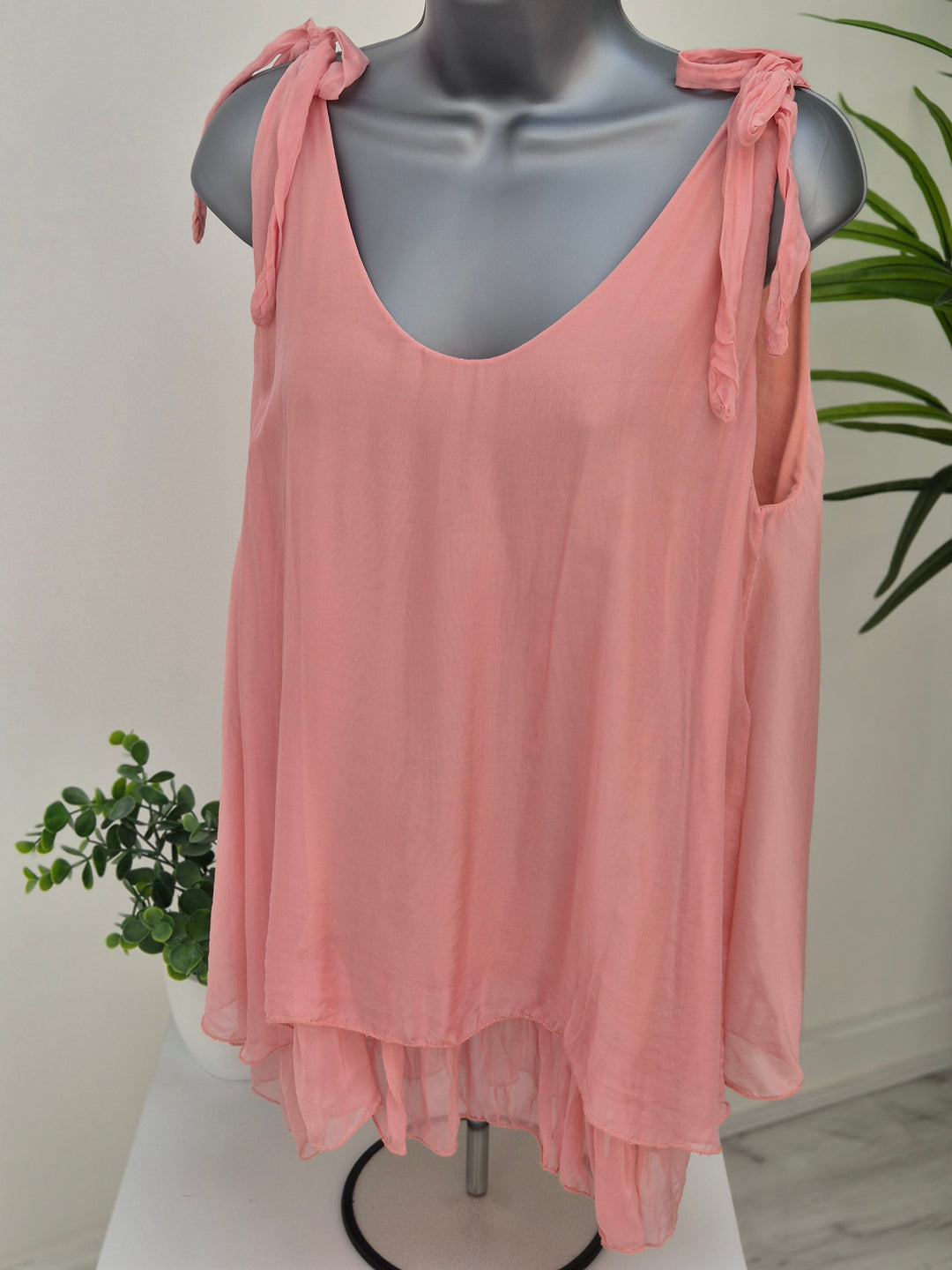 Portofino Silk Overlay Top - (choose your Colour) (One Size)